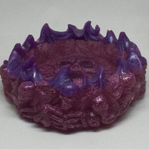Pink sparkle/purple flame skull ashtray