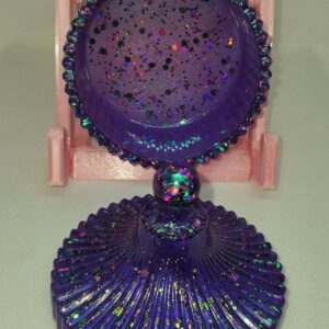 Purple with rainbow sparkle trinket box with lid